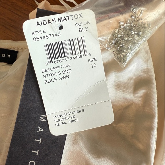Aidan Mattox Strapless Chiffon Gown with Beaded Bodice NWT Sz 10 - Picture 11 of 16